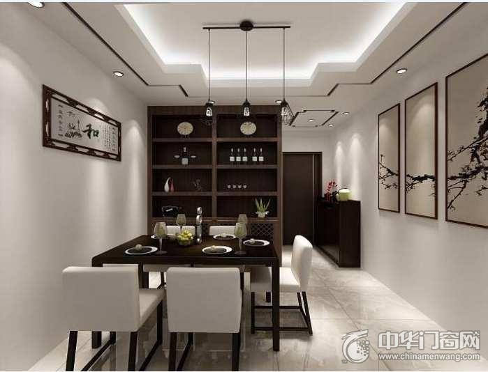 新中式家装餐厅木门装饰效果图 追求优雅质感